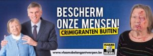 Affiche électorale du Vlaams Belang, avril 2018